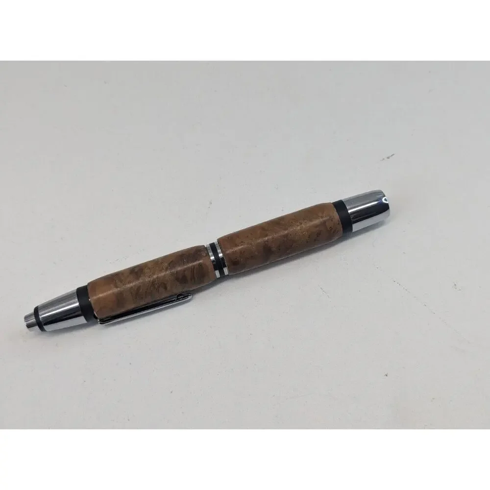 Hand Turned Pen Light‎ - Chrome Finish Teal Marble Acrylic Body